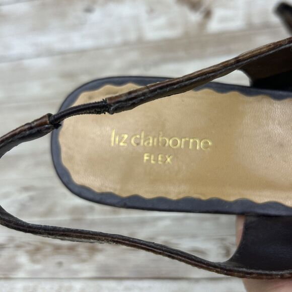 Liz Claiborne Flex Faux Alligator Slingback Womens Heels Size 10M - Picture 12 of 14